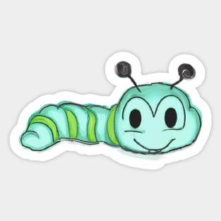 Cute Caterpillar Drawing Sticker